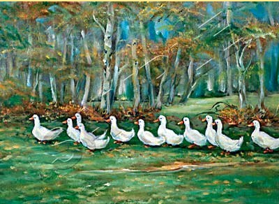 geese in the woods